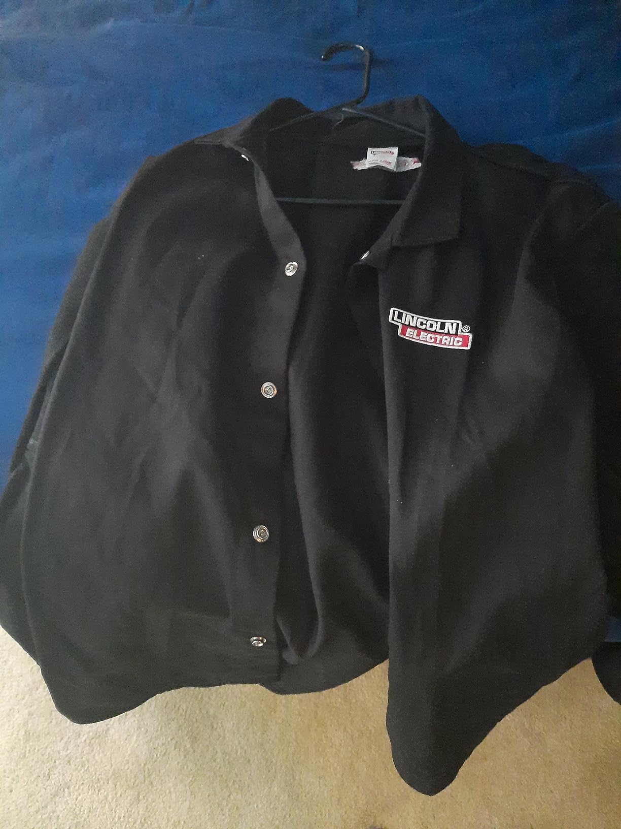 Lincoln Electric Traditional Split Leather Sleeved Welding Jacket, Black, X-Large customer photo 2