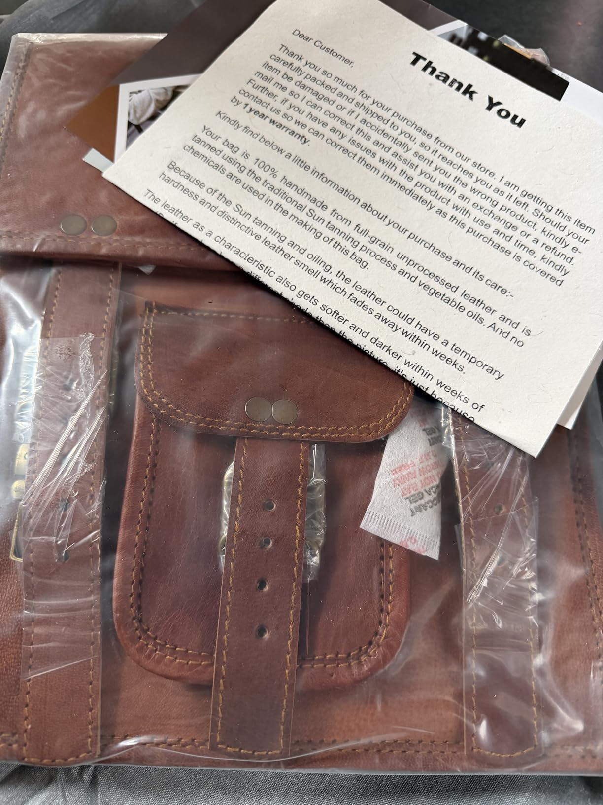 Leather crossbody bag messenger satchel tablet bag 11 inches for men and women (Brown) customer photo 2