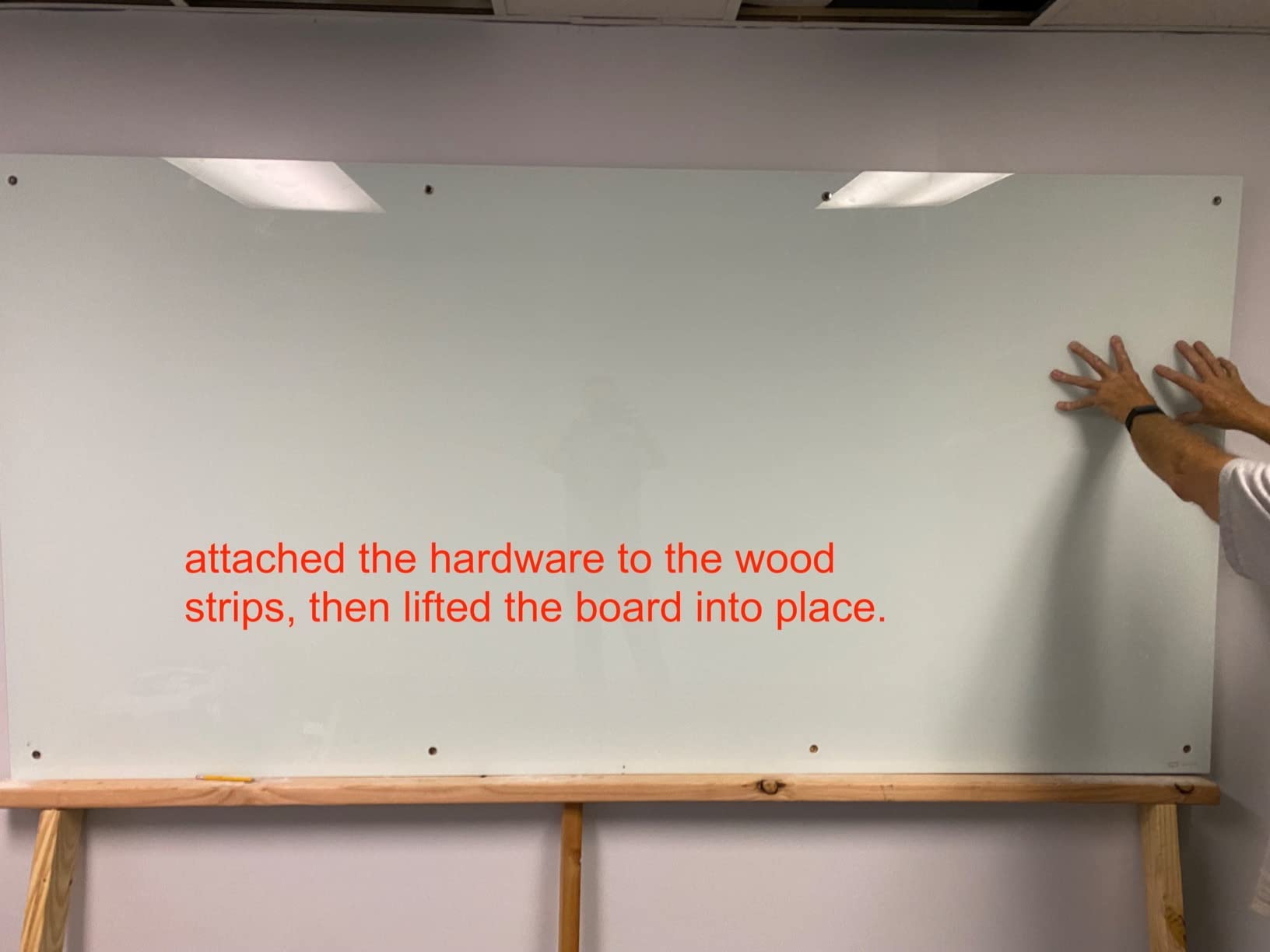 Quartet Magnetic Glass Dry Erase White Board, 48''W x 36''H Whiteboard, Infinity Frameless Mounting, White Surface (G4836W) customer photo 1