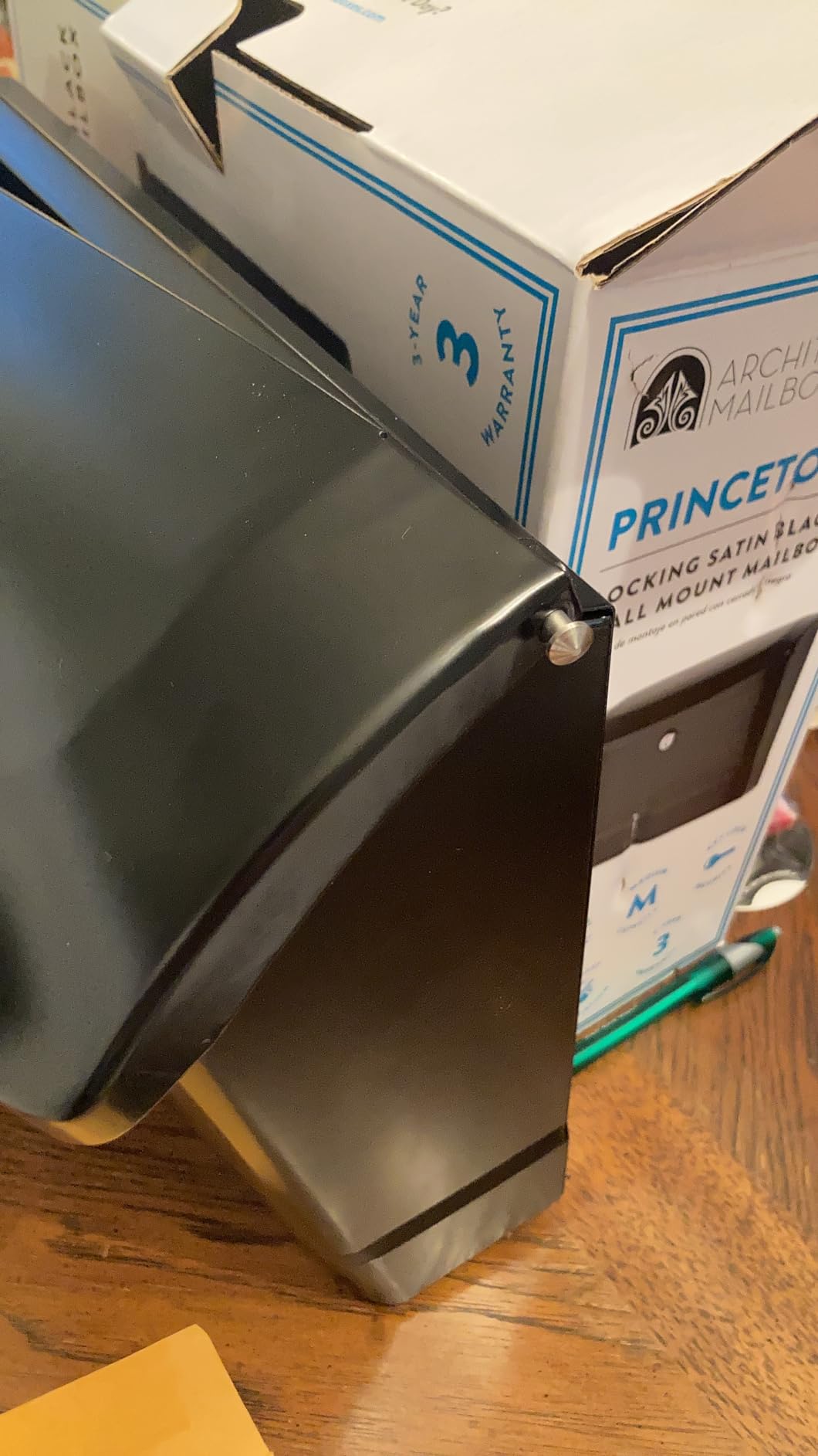 Architectural Mailboxes Princeton Locking Wall Mount Mailbox, Black, Medium | Galvanized steel build with a steel cam lock and key drop box and weather-resistant outdoor construction. customer photo 2