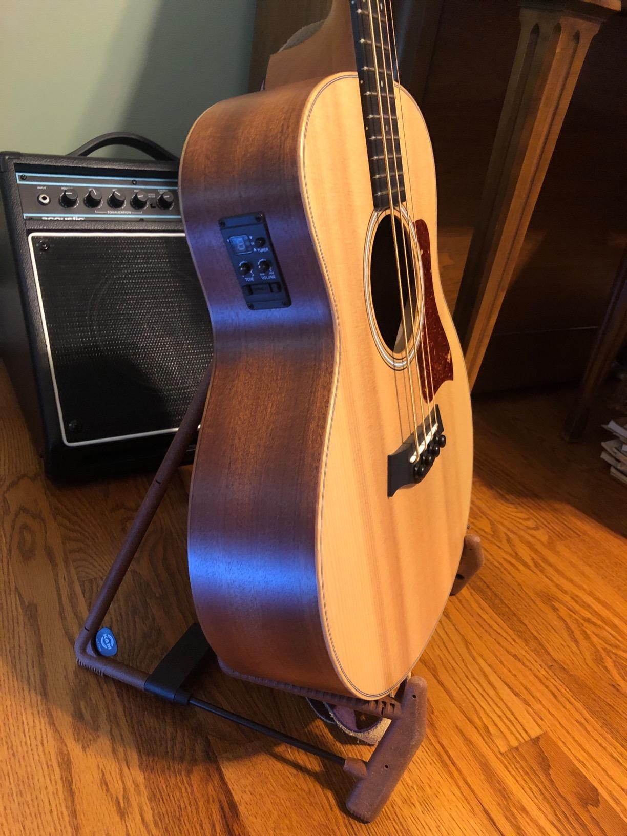 König & Meyer 17580.014.95 Heli 2 Acoustic Guitar Stand - Folding A-Frame, Adjustable, Collapsible, German Made Cork Infused Rubber customer photo 2