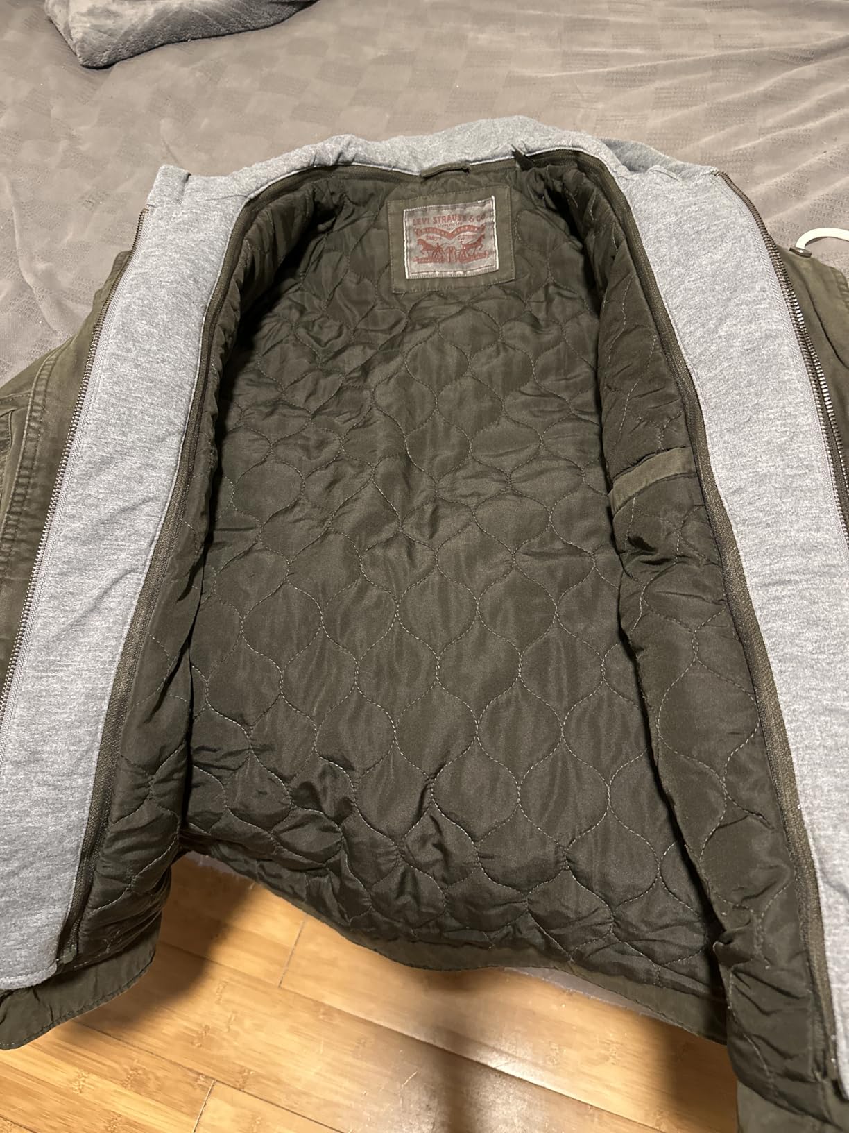 Levi's Men's Washed Cotton Hooded Military Jacket customer photo 2