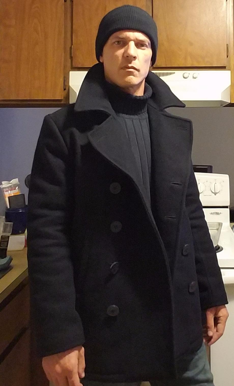 Seibertron Men's Woolen Coat US Navy Type 80% Wool USN Pea Coat customer photo 2