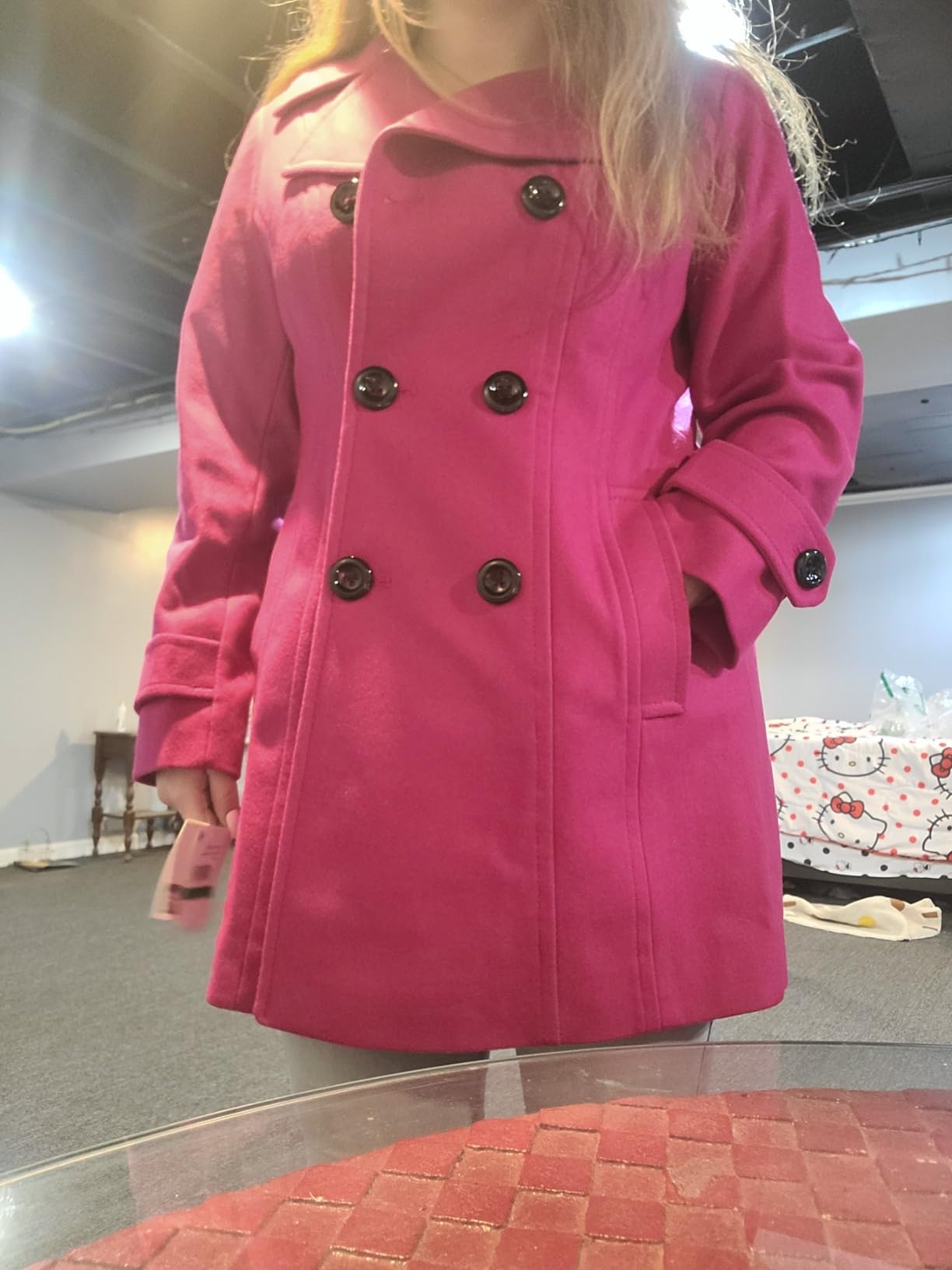 Anne Klein Women's Classic Double Breasted Wool Coat customer photo 1