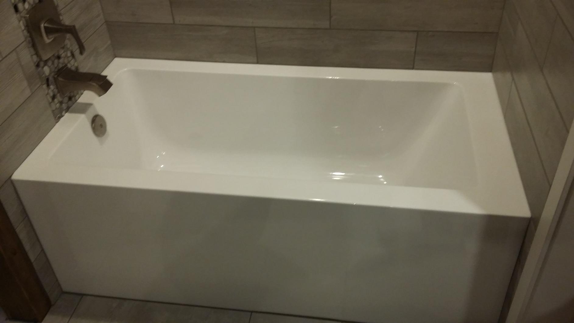 KINGSTON BRASS VTDE603122L 60-Inch Contemporary Alcove Acrylic Bathtub with Left Hand Drain and Overflow Holes, White customer photo 2