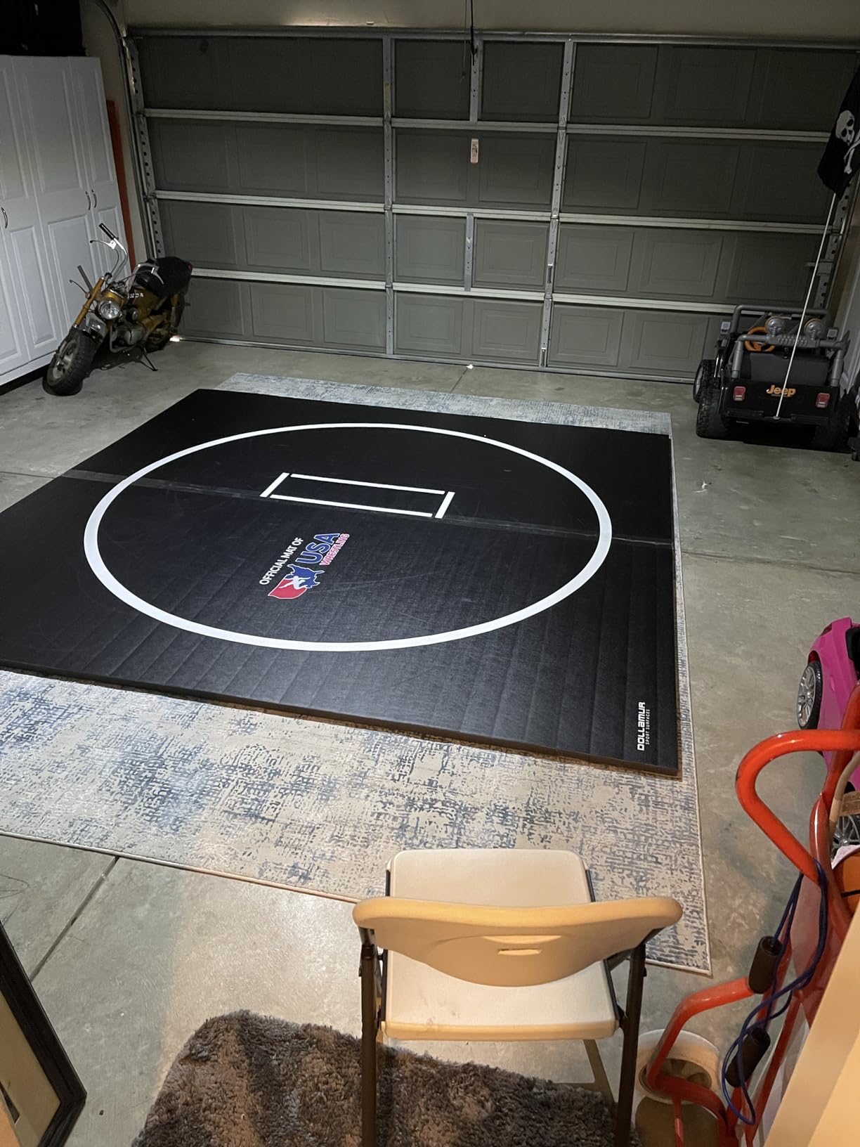 Dollamur Wrestling Mat for Home, 10'x10', Circle, Start Marks-Made in USA | Premium Home Wrestling Mats. Portable, Non-Slip Surface, Shock Absorbing Foam, Pro-Grade Performance customer photo 1