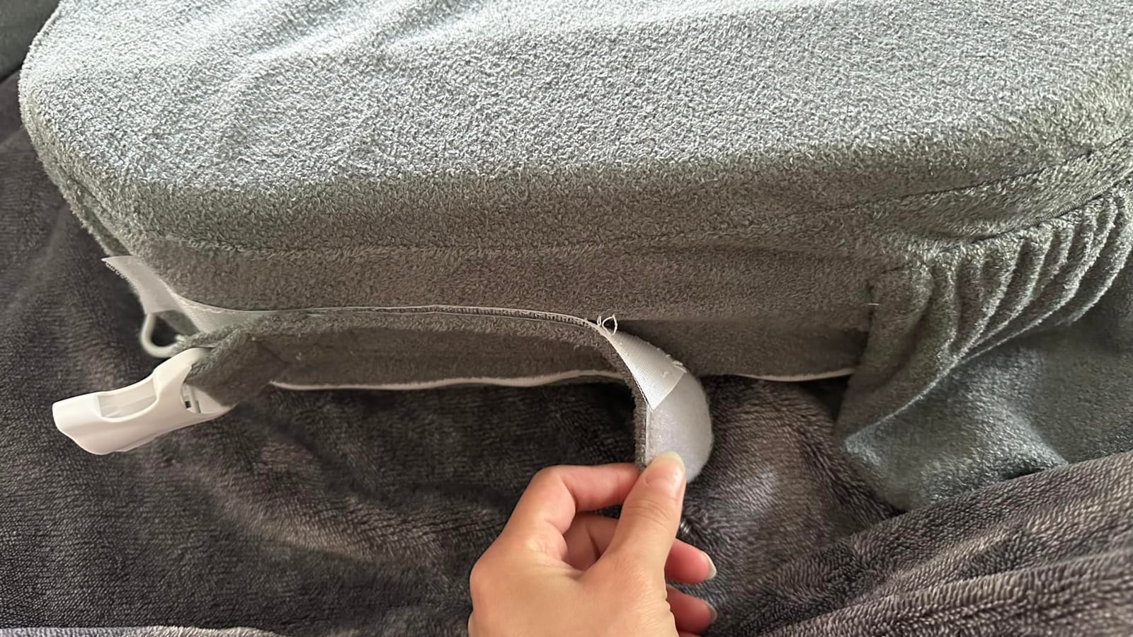 My Brest Friend Twin Nursing Pillow - Enhanced Comfort with Slipcover - Ultimate Ergonomic Support for Breastfeeding- Adjustable Strap and Silent Release Buckle with Handy Side Pocket, Evening Grey customer photo 2