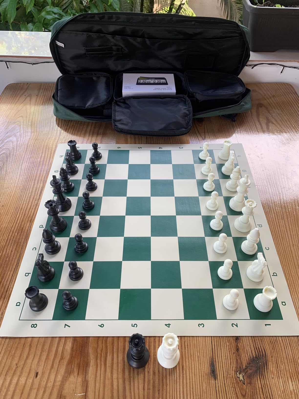 Deluxe Chess Set Combination - Triple Weighted - by US Chess Federation (Forest Green) customer photo 2