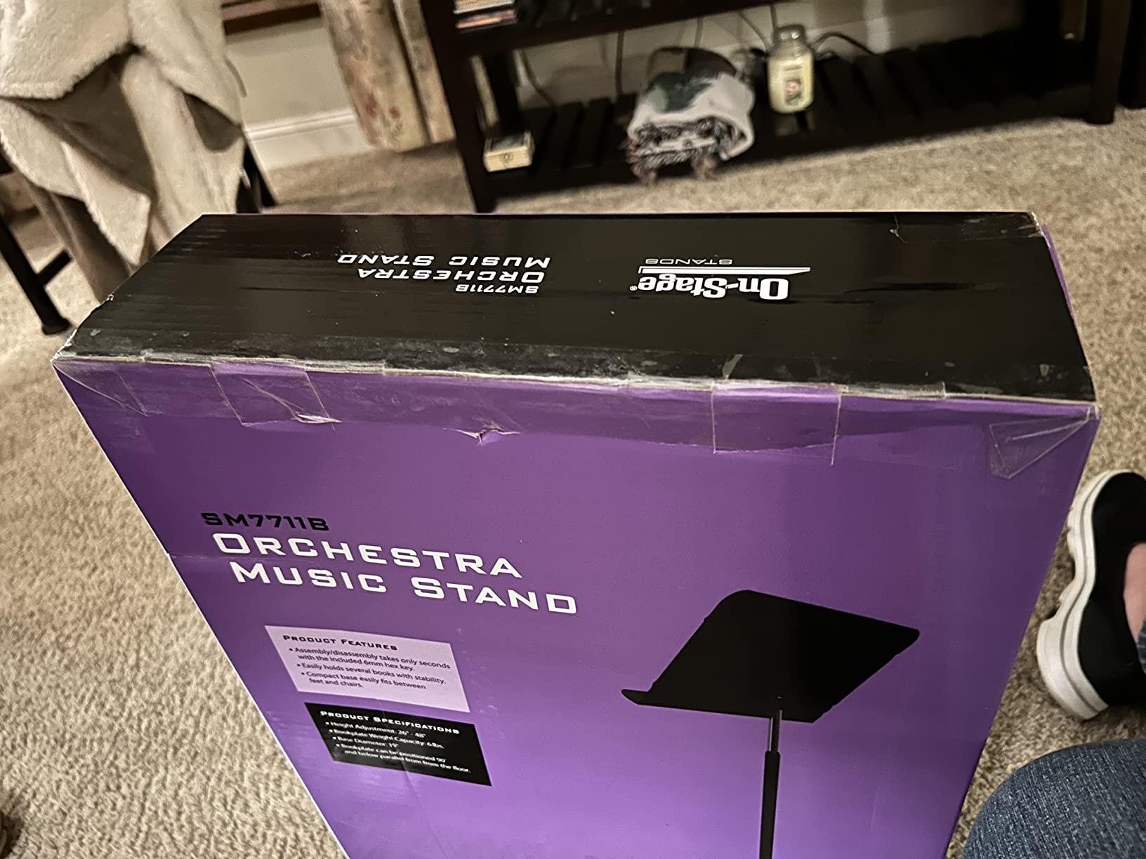 On-Stage SM7711B Orchestra Music Stand (Professional Orchestral Setup for Sheet Music Pages, Scores, and Books, Adjustable Height and Angle, 8 lb Capacity, Cart Compatible, Steel and Aluminum, Black) customer photo 2