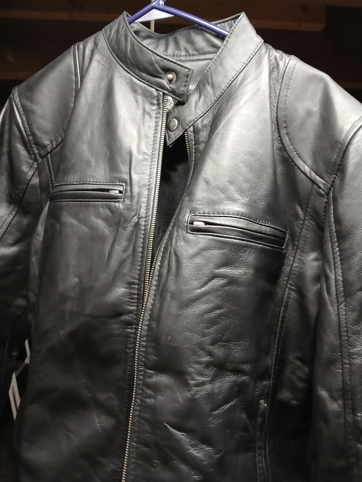 Men's SWORD Genuine Lambskin Leather Biker Jacket customer photo 1