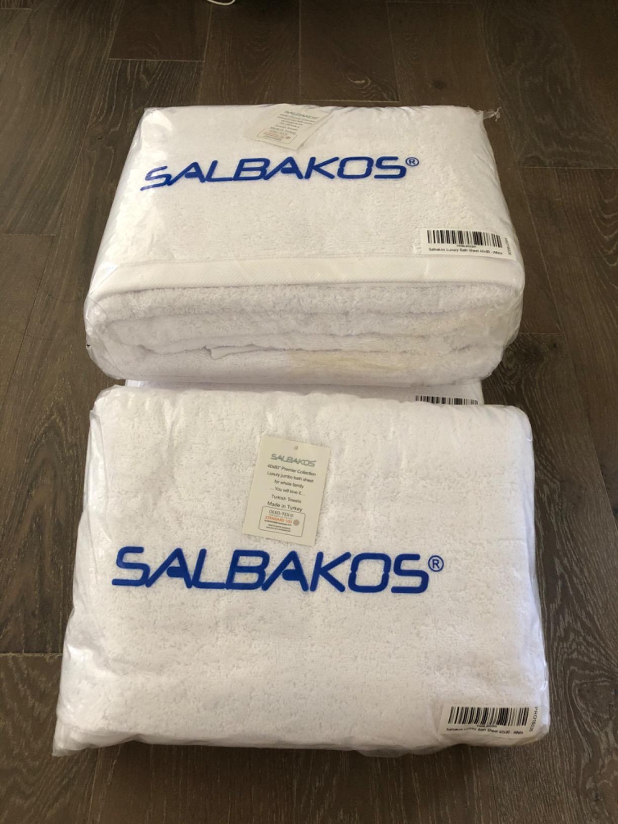 SALBAKOS Luxury 100% Turkish Cotton Bath Sheet 40x80 in (1-Piece, Gray) | Extra Large Jumbo Oversized Bathroom and Beach Towel, Super Soft Highly Absorbent Thick Premium Hotel Quality, Made in Turkey customer photo 2