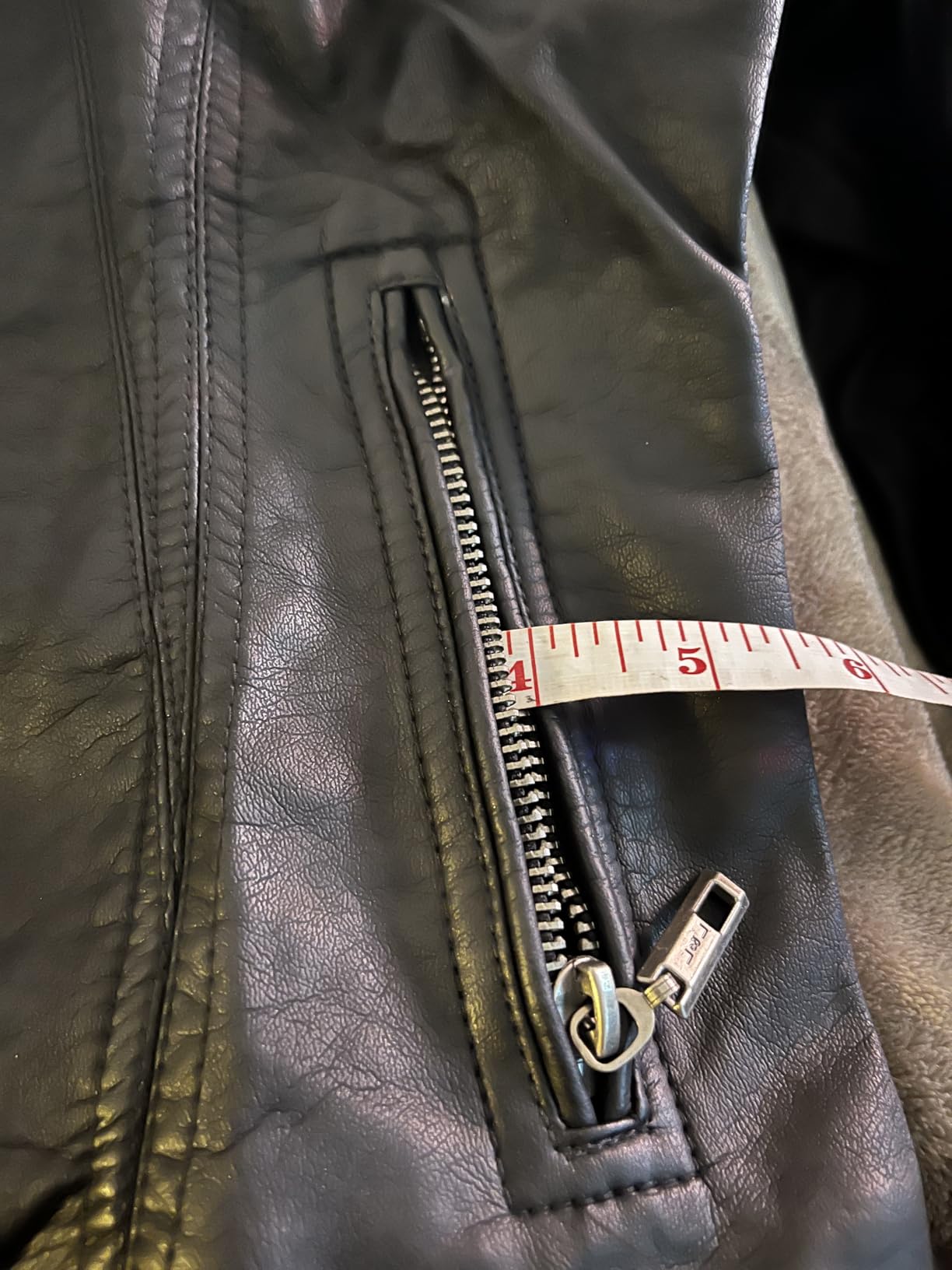 MBJ Womens Faux Leather Zip Up Moto Biker Jacket With Stitching DetaiL customer photo 1
