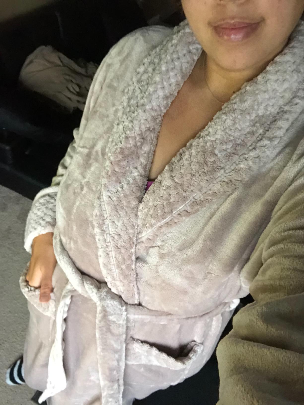 Women's Plush Soft Warm Fleece Bathrobe Robe RH1591 customer photo 2