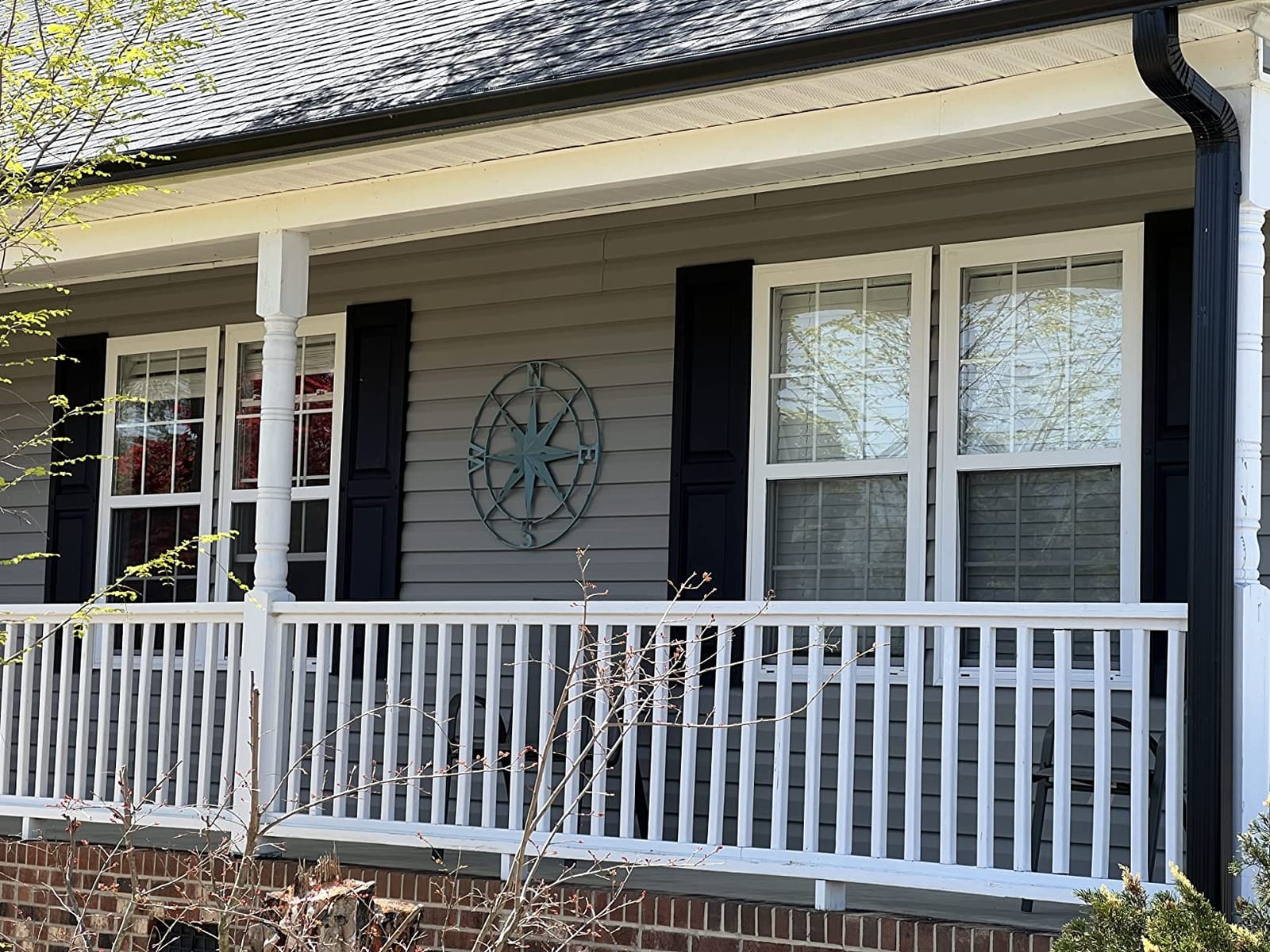 Exterior Solutions Standard Raised Panel Exterior Vinyl Shutters, Bedford Blue (Pair), 15 Inch x 35 Inch customer photo 2