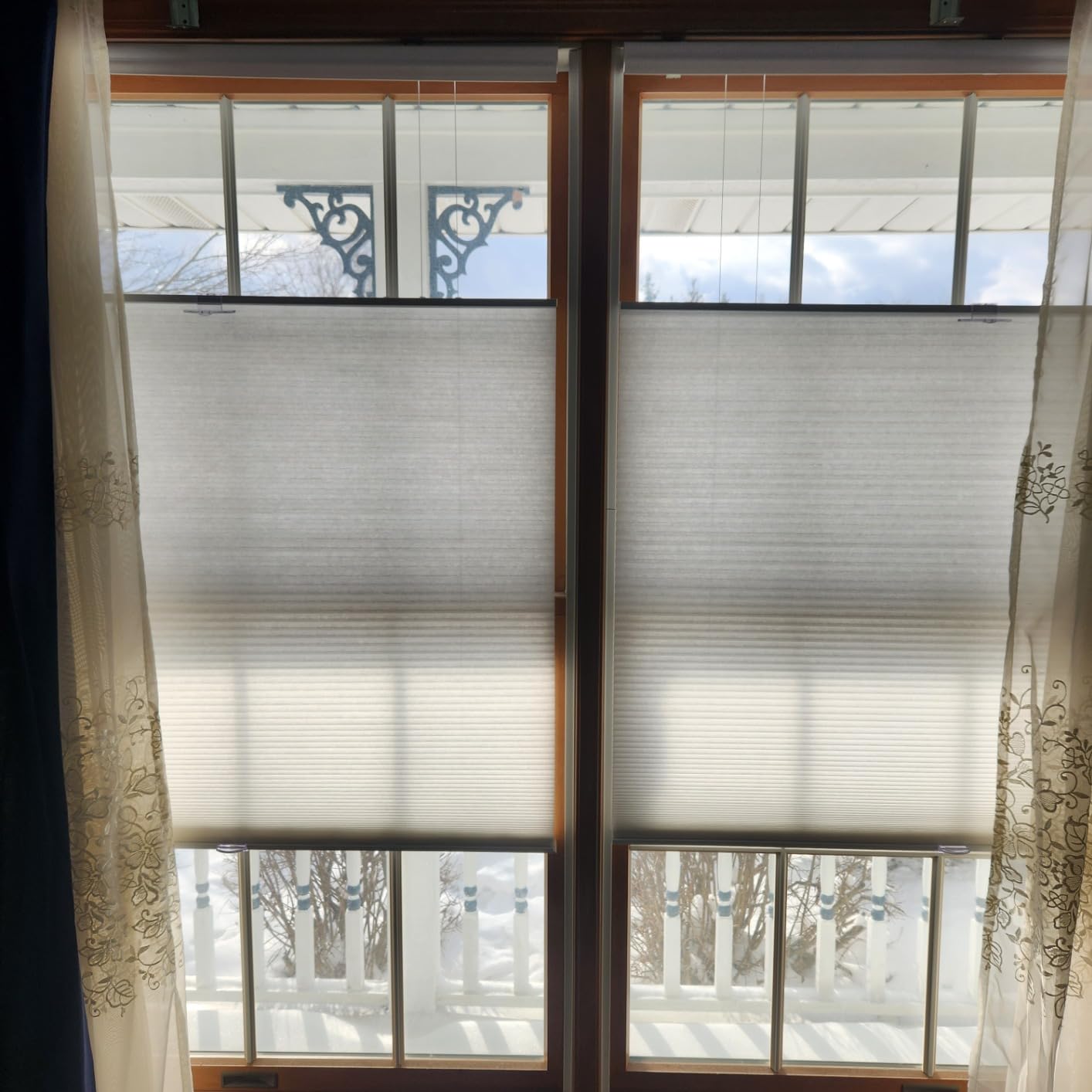 Achim Cordless Cellular Pleated Shades, 35 x 64 in, White, Light Filtering | Cordless Lift Top Down Bottom Up Honeycomb Window Shade customer photo 2