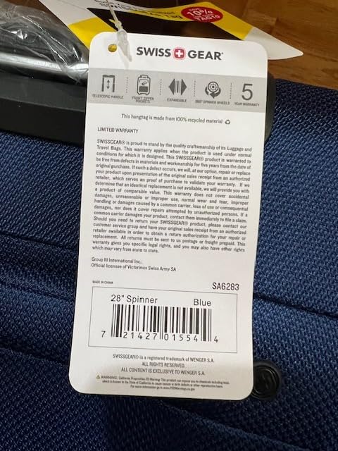 SWISSGEAR Sion Softside Expandable Spinner Luggage Durable Lightweight Travel Suitcase, Dark Grey, Checked-Large customer photo 1