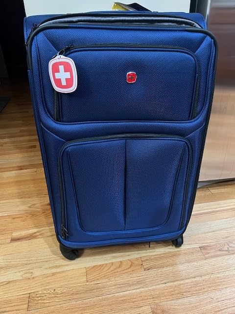 SWISSGEAR Sion Softside Expandable Spinner Luggage Durable Lightweight Travel Suitcase, Dark Grey, Checked-Large customer photo 2
