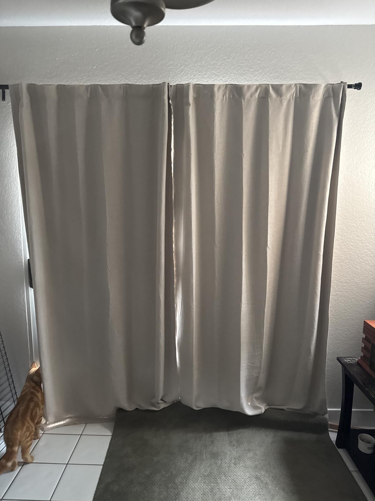 NICETOWN Grey Blackout Patio Sliding Door Curtains 84 inch Length, Grommet Room Divider Thermal Insulated Curtain Drapes for French Door/Living Room (Gray, W100 x L84, 1 Panel) customer photo 2