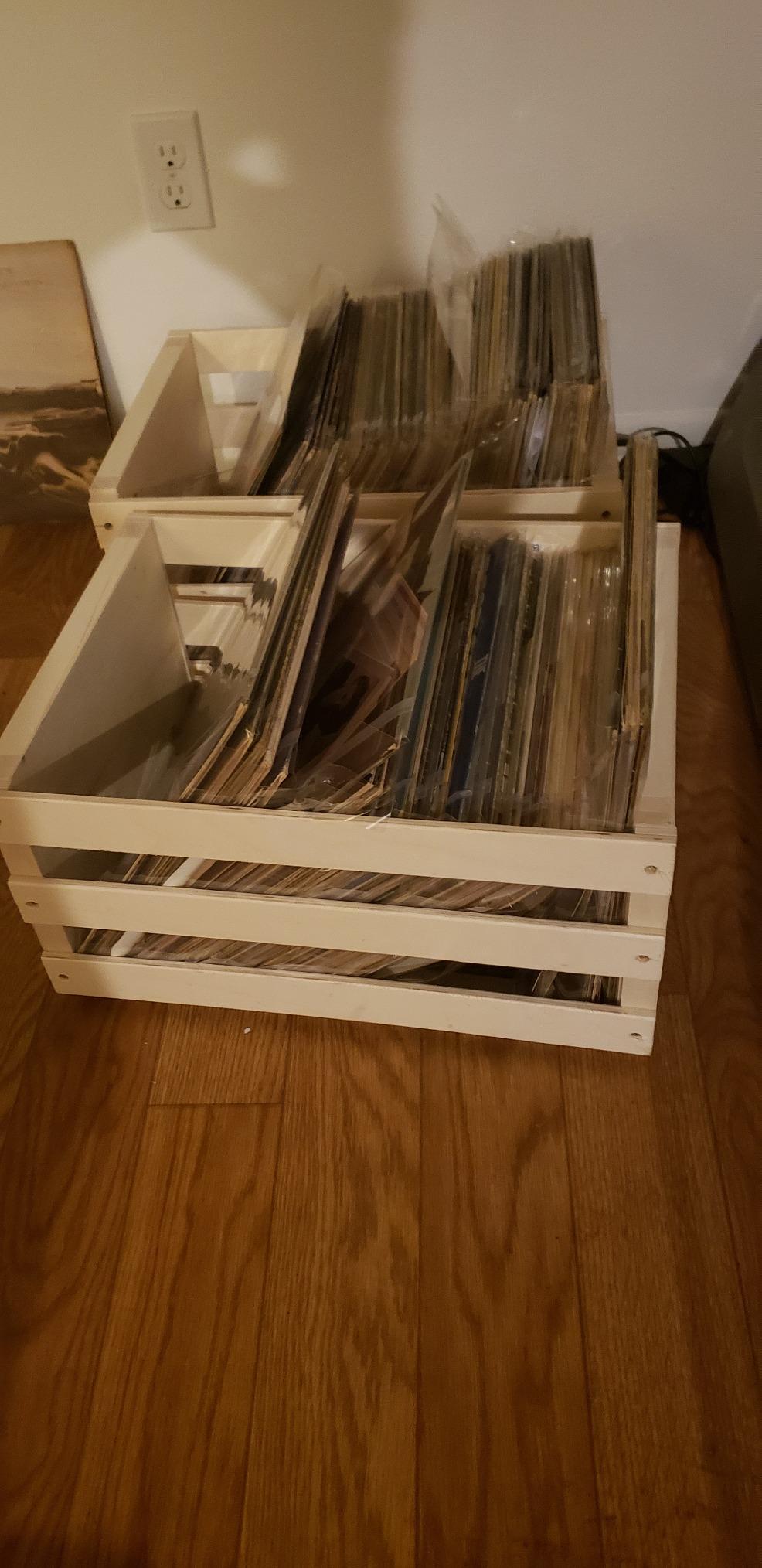 Crosley AC1004A-NA Record Storage Crate Holds up to 75 Albums, Natural customer photo 1