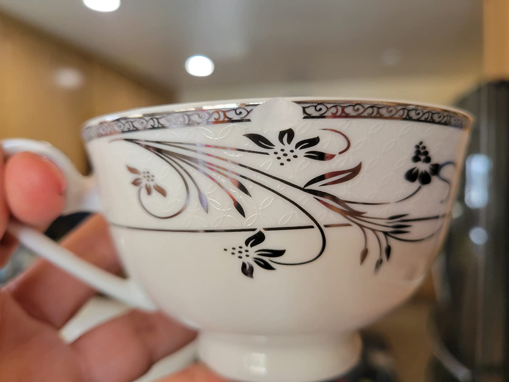 Lorenzo 57 Piece Elegant Bone China Service for 8 Viola Dinnerware Sets, Silver customer photo 1