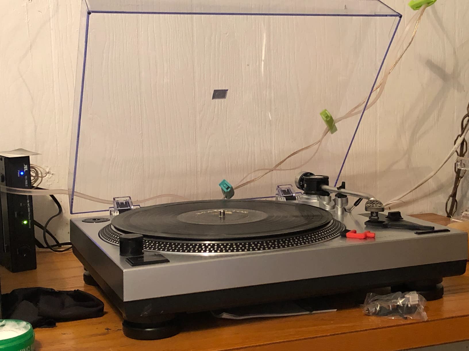 Crosley C100A-SI Record Player, Silver | 2-Speed Turntable, ATN3600L Audio-Technica Cartridge, Standard 1/2