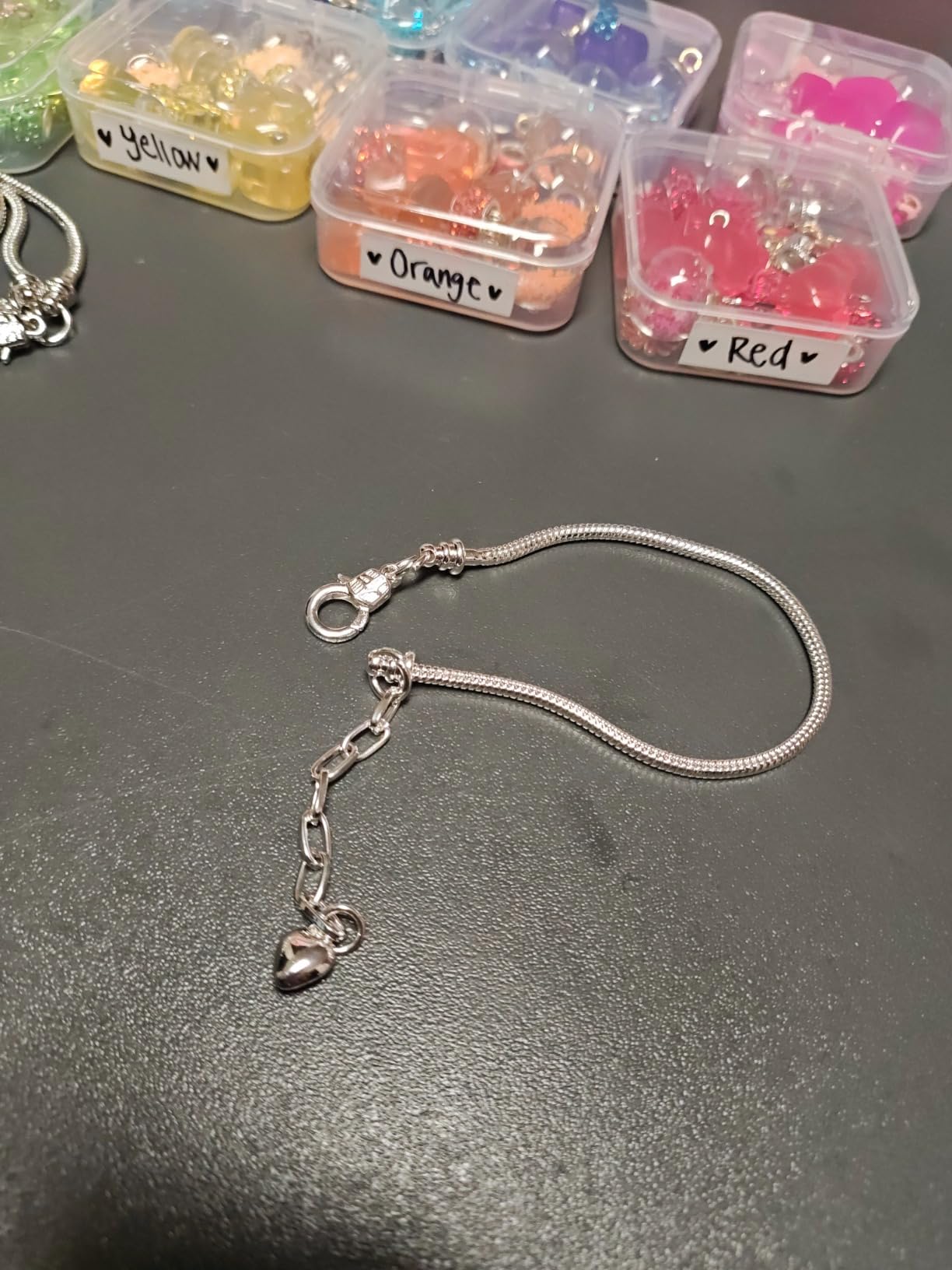 Yeshan 5pcs Silver Plated Snake Chain Charm Bracelet Starter with Classic Bead Lobster Clasp Fits All Chamilia Troll Biagi Beads customer photo 1
