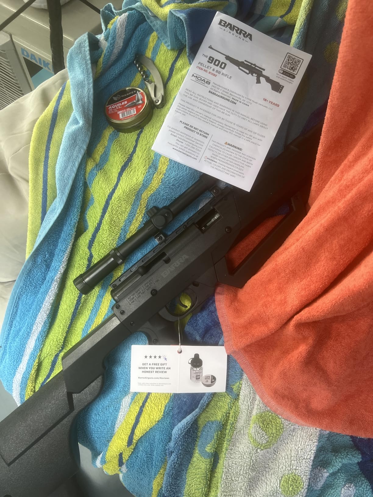 Barra Air Guns Sportsman 900 BB Gun Rifle for Adults, Pellet Rifles for Hunting, 177 Caliber Airgun with Rifle Scope - Shoot Pellets & BBS, 800 FPS customer photo 2