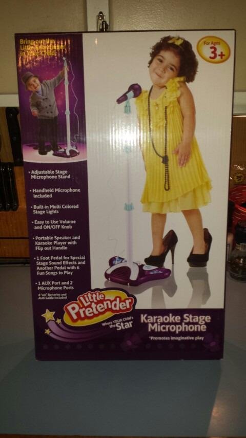 Little Pretender Kids Karaoke Machine, 2 Mics, Adjustable Stand & Lights | AUX Port for Music Sing-Along, Stage Pedals for Fun Sound Effects customer photo 1