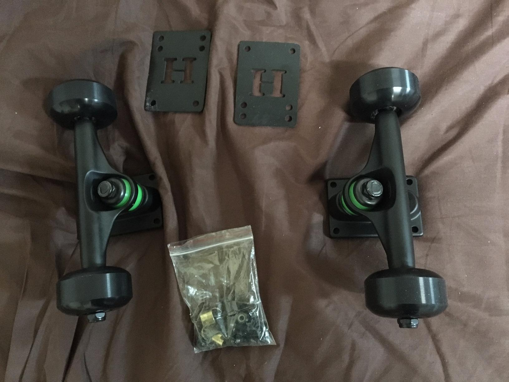 VJ Skateboard Trucks Wheels Bearings Hardware Riser Pad Kit for 7.5-8