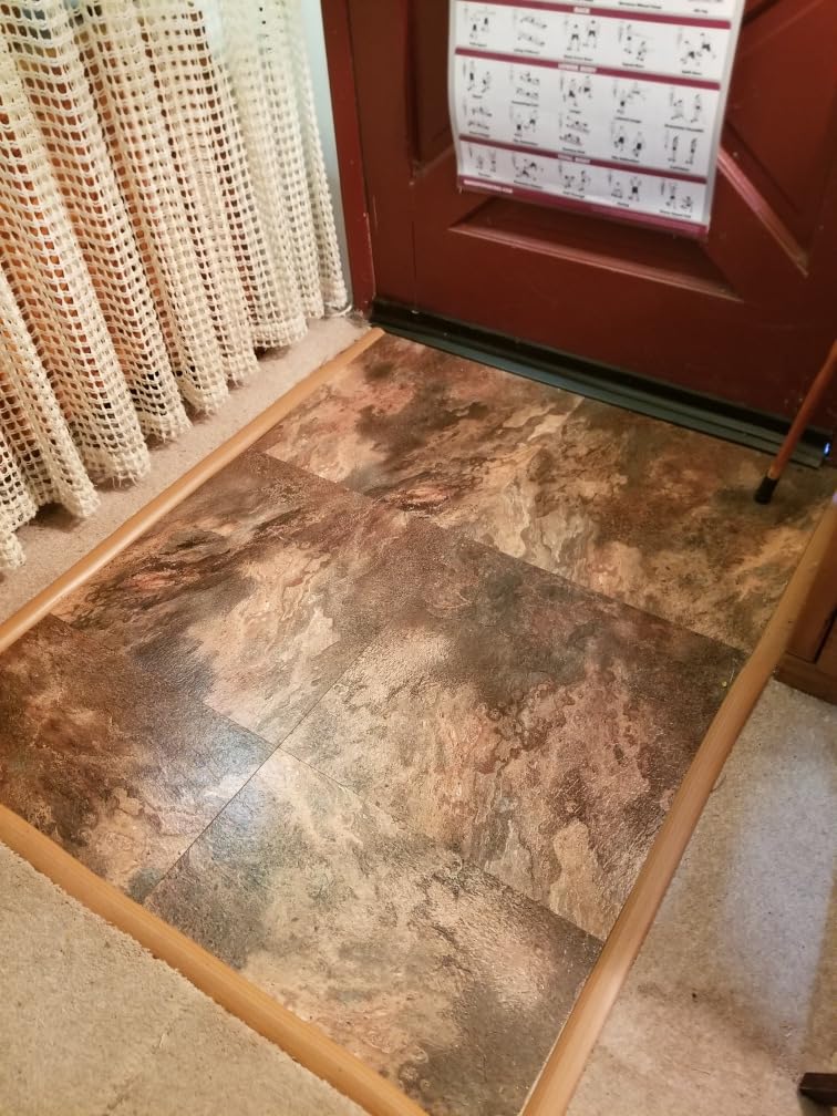 Vinyl Peel & Stick Vinyl Floor Tiles, 10-Pack, 18 x 18 in, Beige customer photo 2