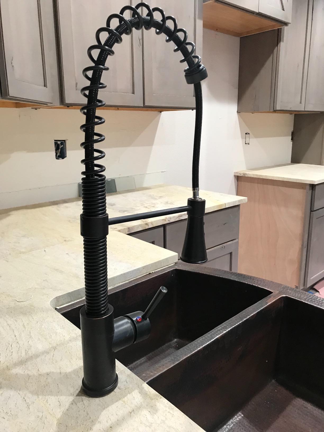 Rounded Apron Front Farmhouse Kitchen Double Bowl Mexican Copper Sink 60/40 33X22 Inches customer photo 1