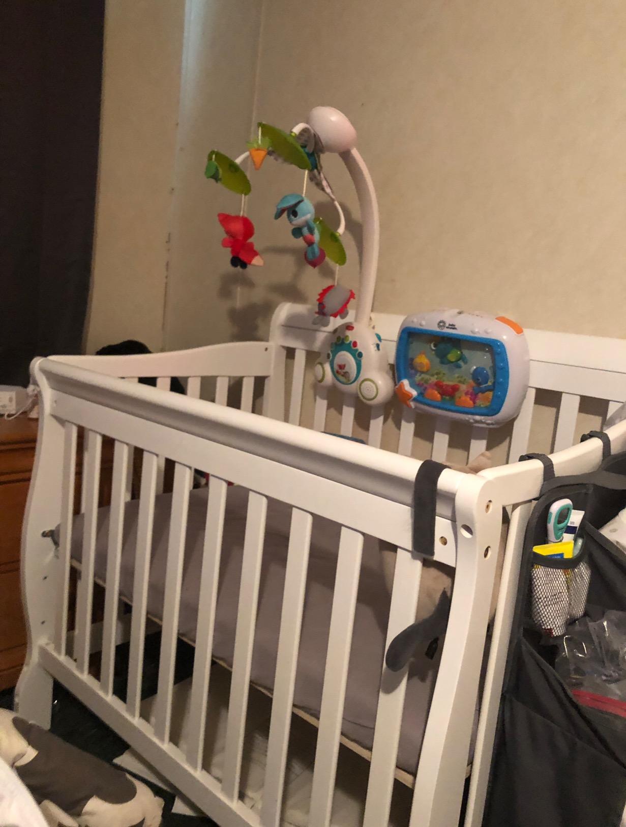 Dream On Me Aden 4-in-1 Mini Baby Crib for Small Spaces, Grey, GREENGUARD Gold customer photo 1