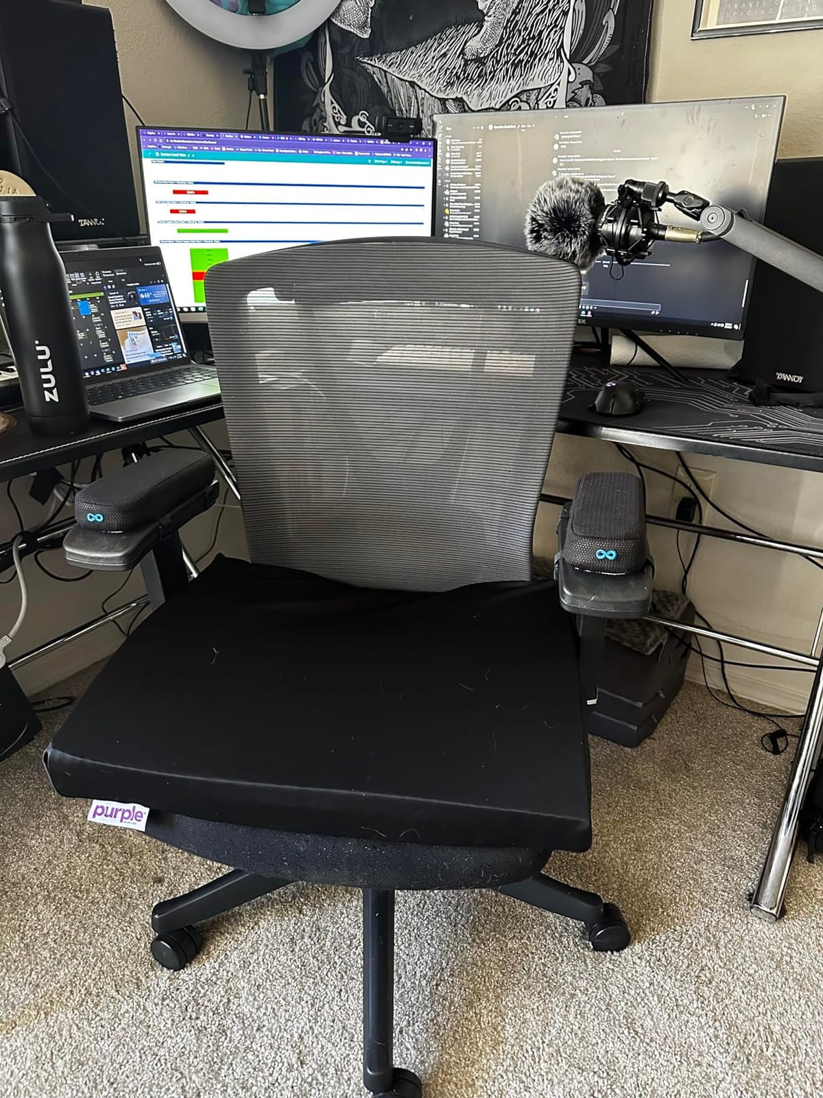 Purple Ultimate Seat Cushion, Large 2.5 Inch Gel Seat Cushion | GelFlex Grid for Office Chair, Gaming, Car - Pressure-Reducing for Long Sitting, Temperature-Neutral, No-Slip - Made in USA customer photo 2