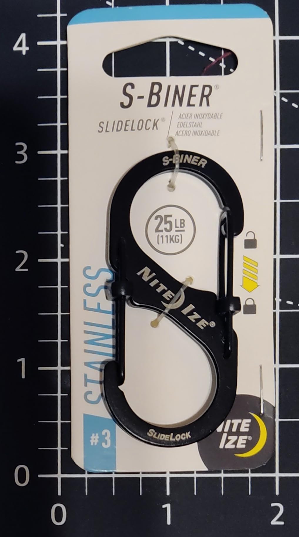 Nite Ize LSB3-01-R6 S-Biner SlideLock Dual Locking Carabiner, Size #3, Stainless customer photo 1