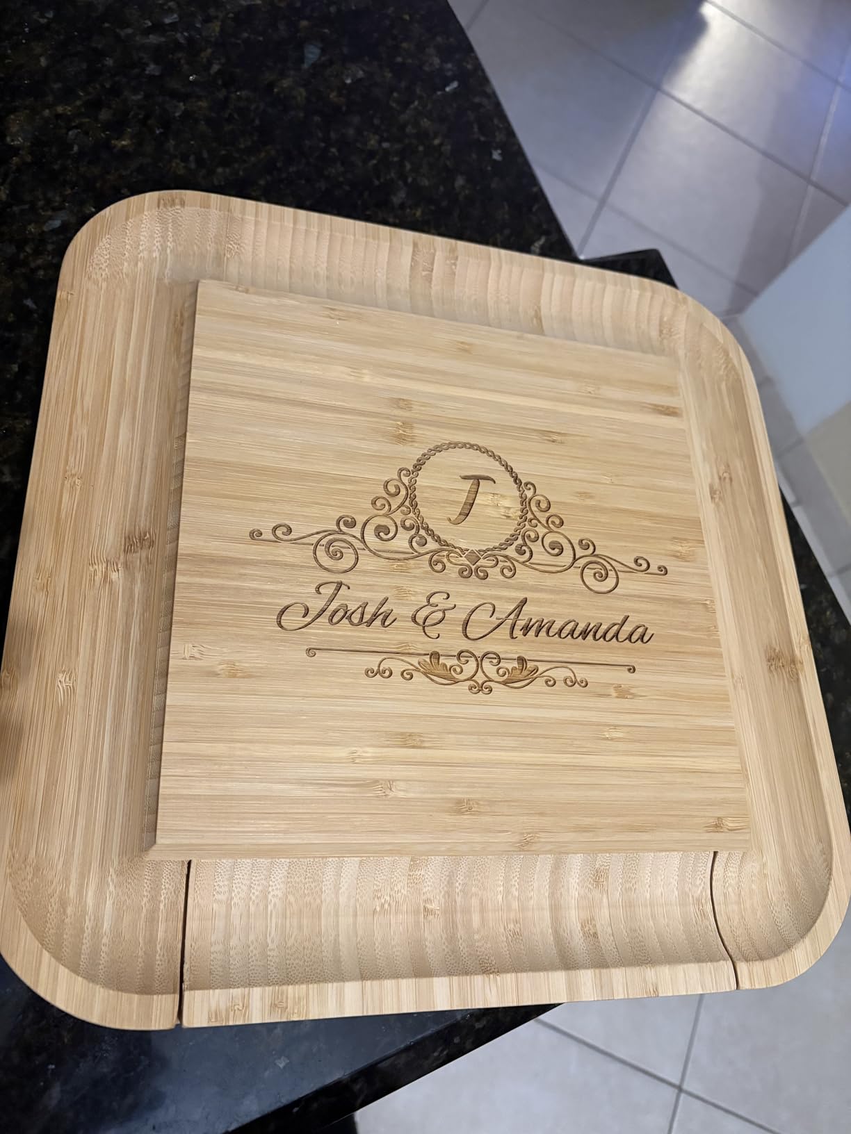 Charcuterie Boards Gift Set, Bamboo Cheese Board with Serving Accessories customer photo 2