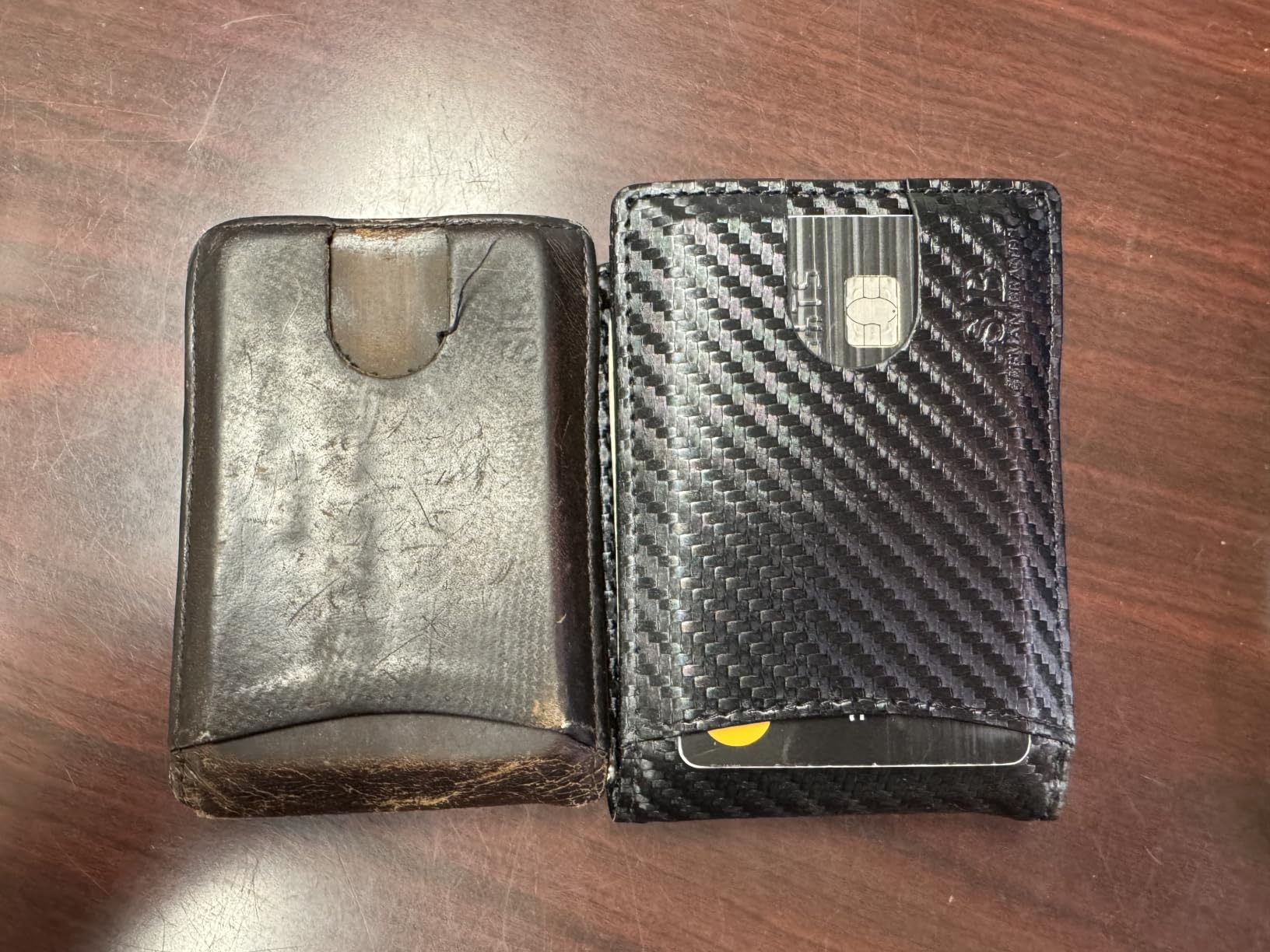 RFID Blocking Slim Bifold Genuine Leather Minimalist Front Pocket Wallets for Men with Money Clip customer photo 2