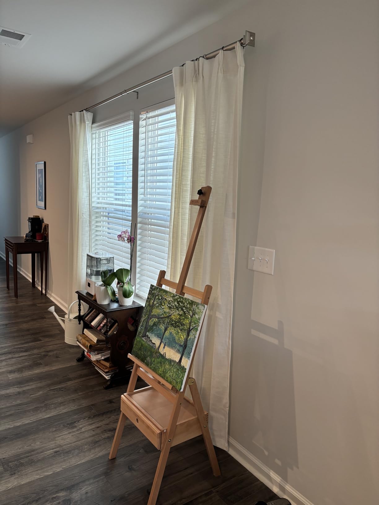 Ivilon Drapery Treatment Window Curtain Rod - Square Design 1 1/8 Rod. 72 to 144 Inch. Satin Nickel customer photo 1