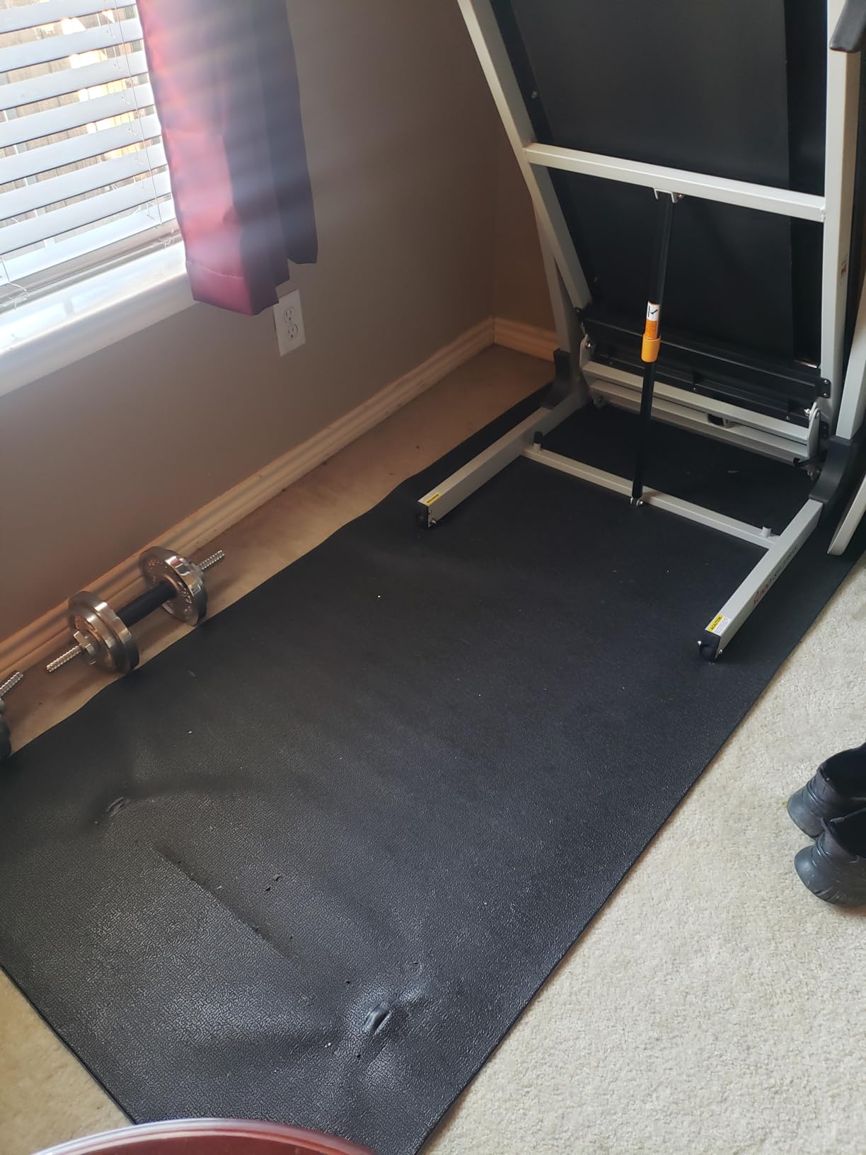 Sunny Health & Fitness Equipment Mats, Home Gym Floor Protection - Non-Slip, Protects Floors/Equipment, Absorbs Vibration, Sweat-Resistant, High-Density Foam, For Different-Sized Machines customer photo 1