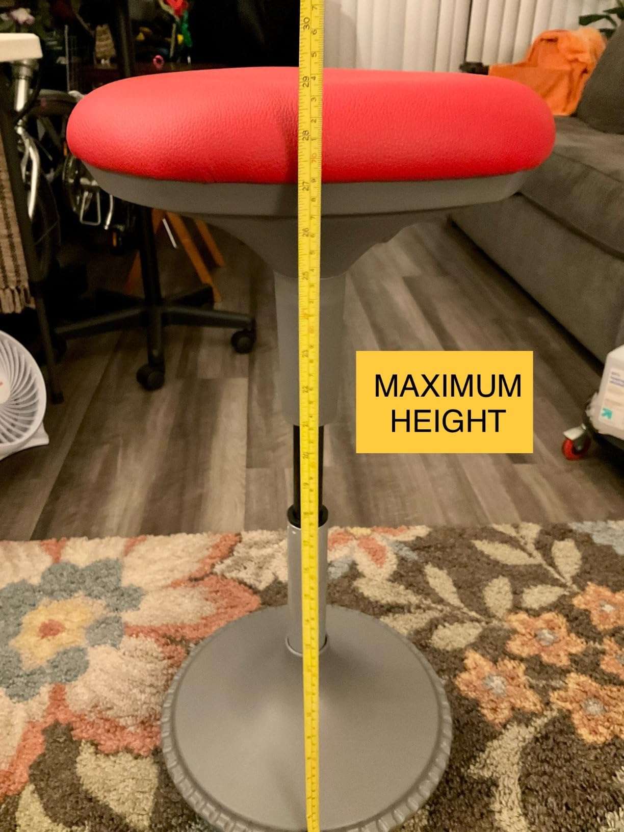 Learniture Adjustable Height Active Learning Stool for Office Desks and Classrooms, Foam-Padded Backless Wobble Stool with Rocking Motion, Black customer photo 2