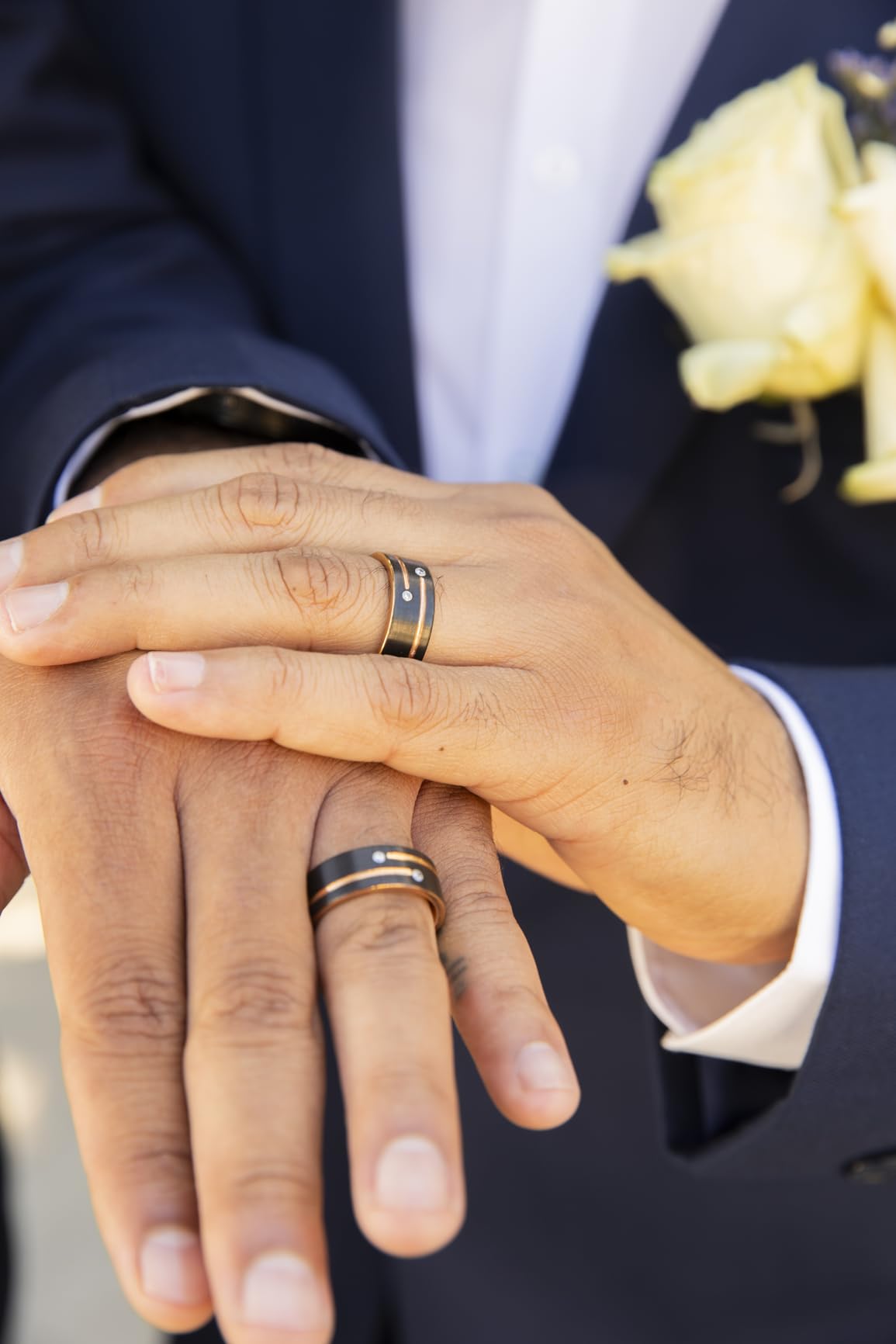 Mens Tungsten Wedding Band with Cubic Zircon Inlay customer photo 1