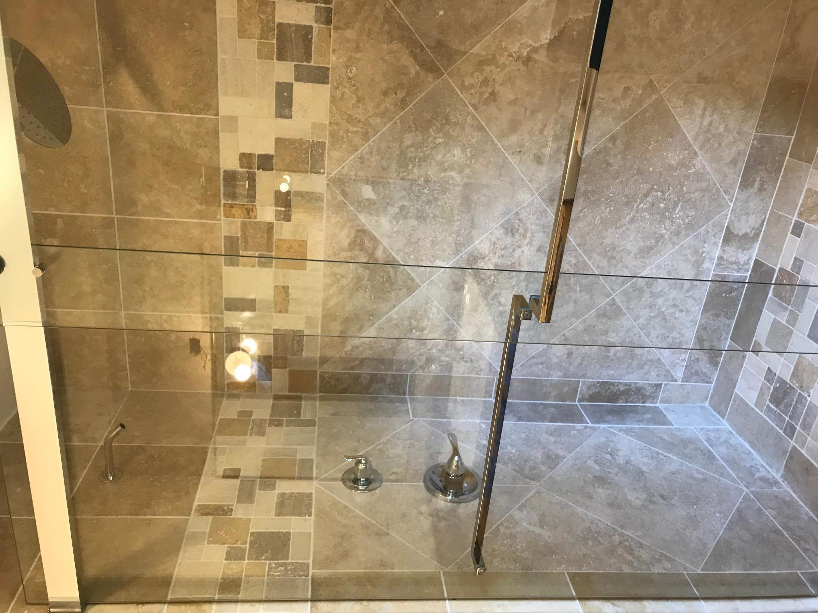 DreamLine Essence Frameless Bypass Sliding Shower Door in Brushed Nickel, 56-60 in Width, 76 in Height, 5/16 in. (8 mm) Certified Clear Tempered Glass, Smooth Gliding Open and Close. SHDR-6360760-04 customer photo 2