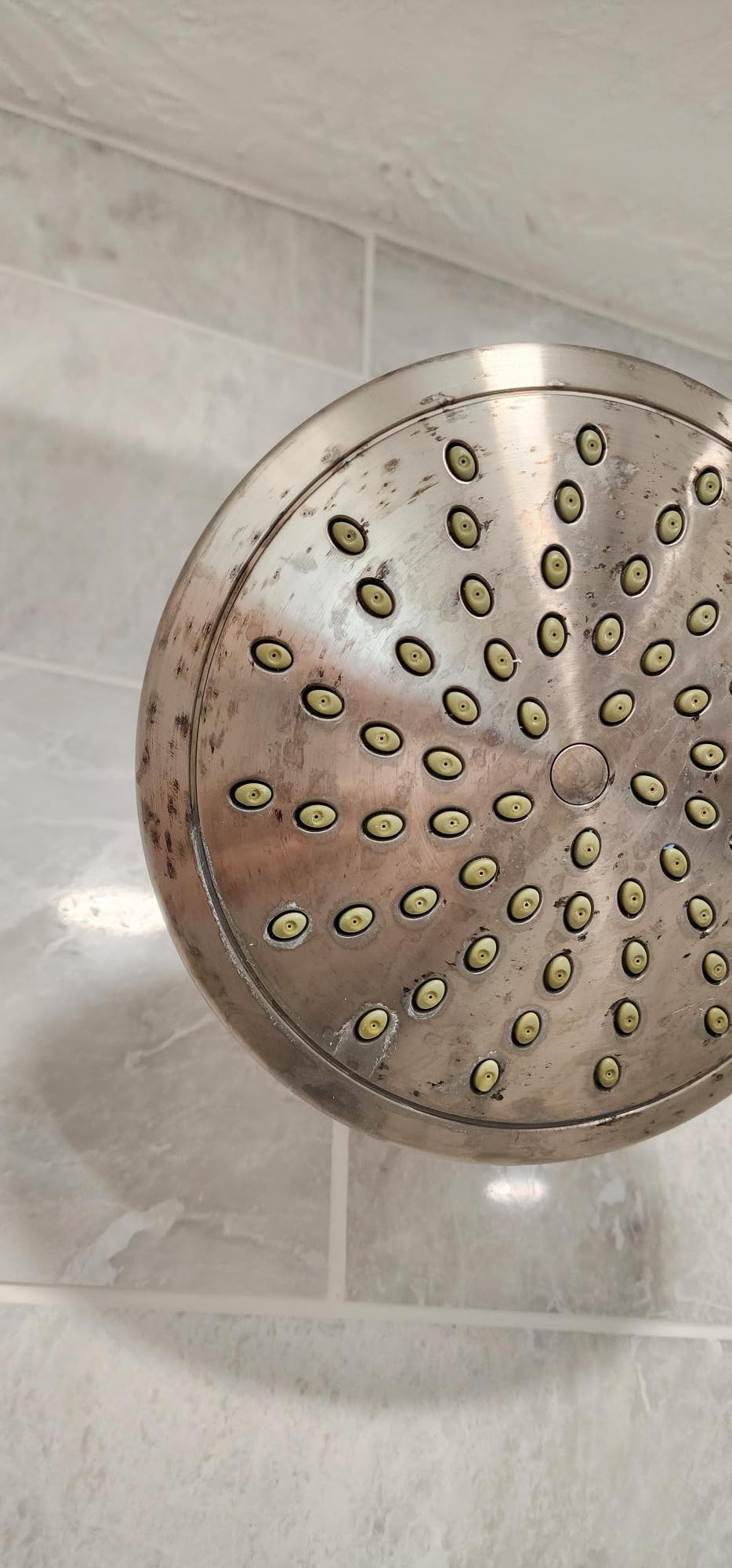 Moen Brushed Nickel 8-Inch Fixed Single Function Round Wide Rainshower Showerhead, 2.5 GPM, 6345BN customer photo 1