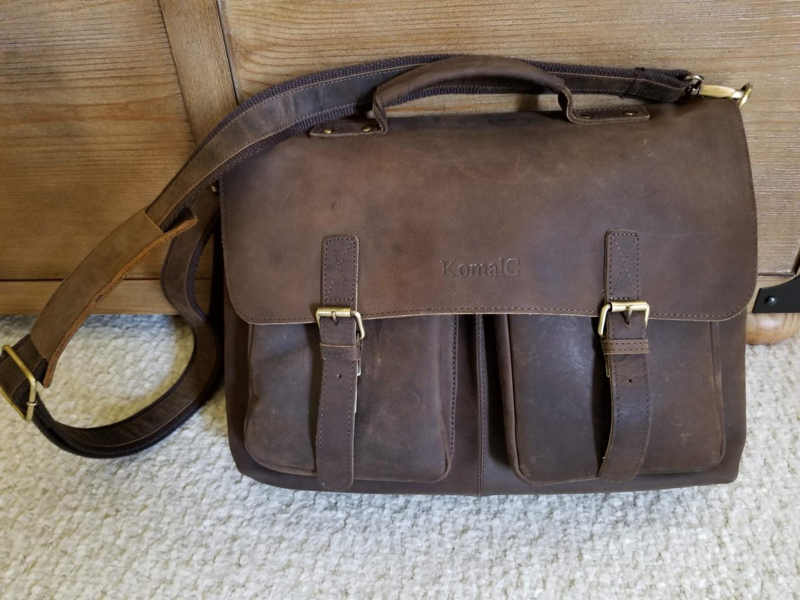 KomalC 16 Inch Leather briefcase Laptop Messenger Bags for Men and Women Best Office Satchel Bag customer photo 1