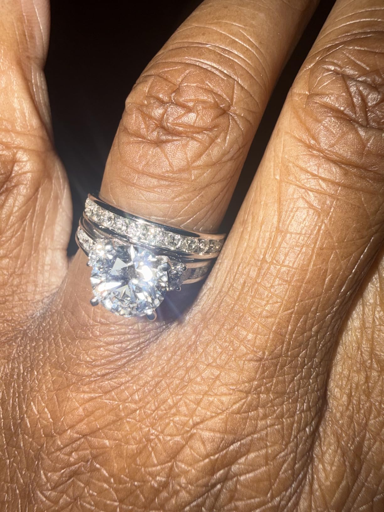 1 to 5 Carat 14K Round Channel Set 3 Three Stone Diamond Engagement Ring customer photo 2