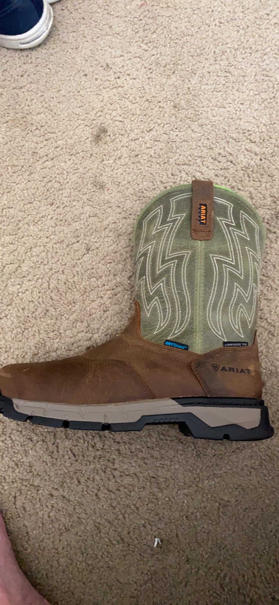 Ariat Rebar Flex Western Waterproof Composite Toe Work Boots - Men's Square Toe Western Work Boot customer photo 2