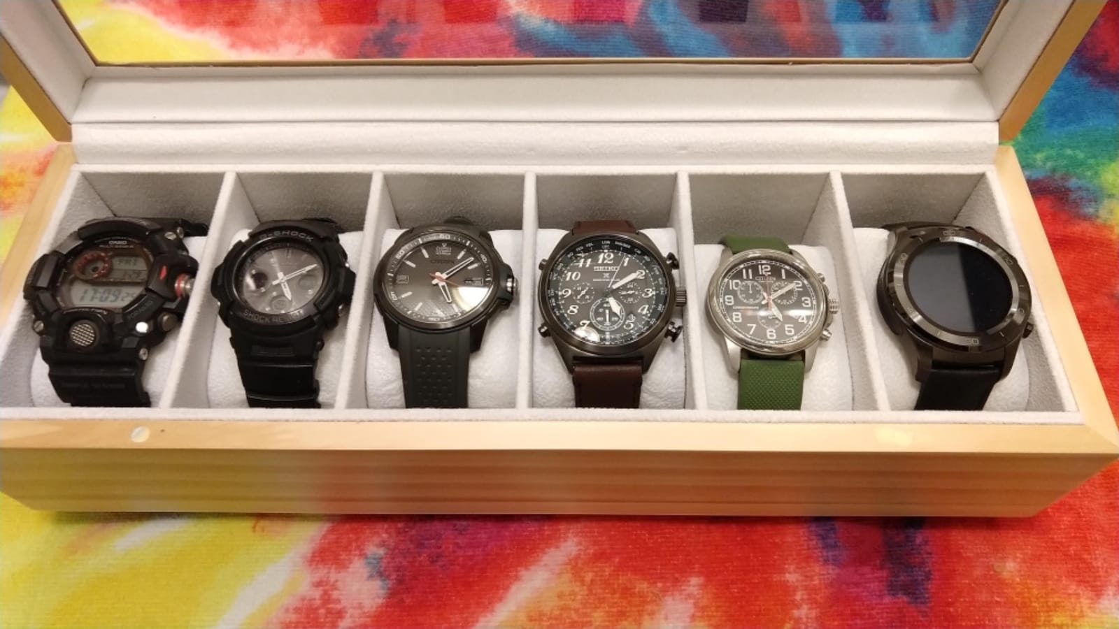 CASE ELEGANCE 6-Slot Wood Watch Box with Glass Top - Espresso customer photo 2