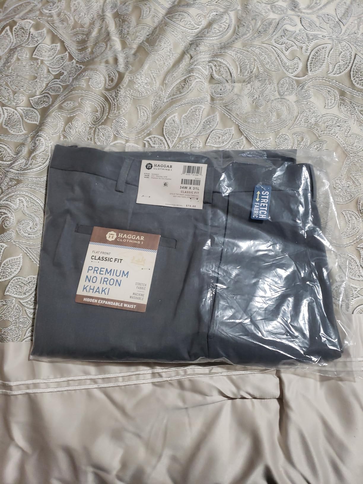 Haggar Men's Classic Fit Premium No Iron Khaki Pant customer photo 1