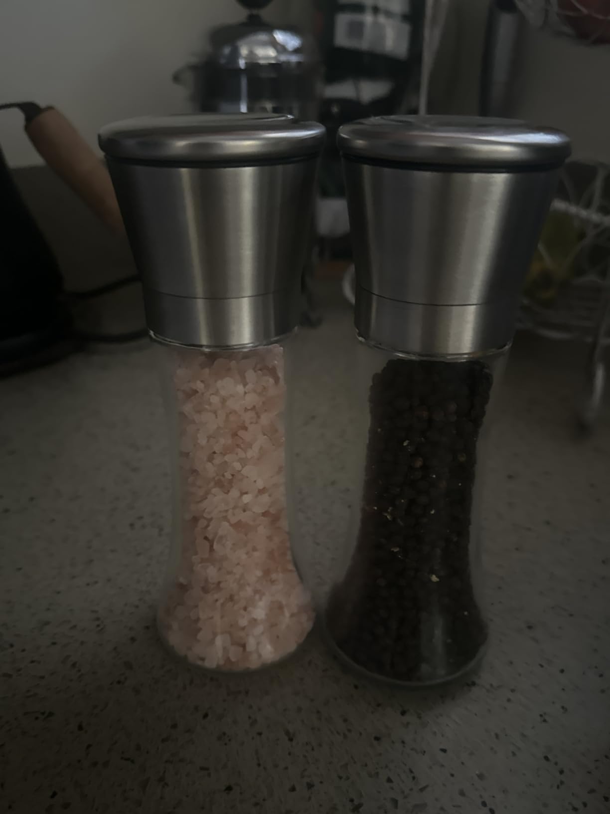 Home EC Premium Stainless Steel Sea Salt and Pepper Grinder Set of 2 - Adjustable Ceramic - Tall Glass Salt and Pepper Shakers - Kitchen Spice Mill W/Funnel & EBook customer photo 1