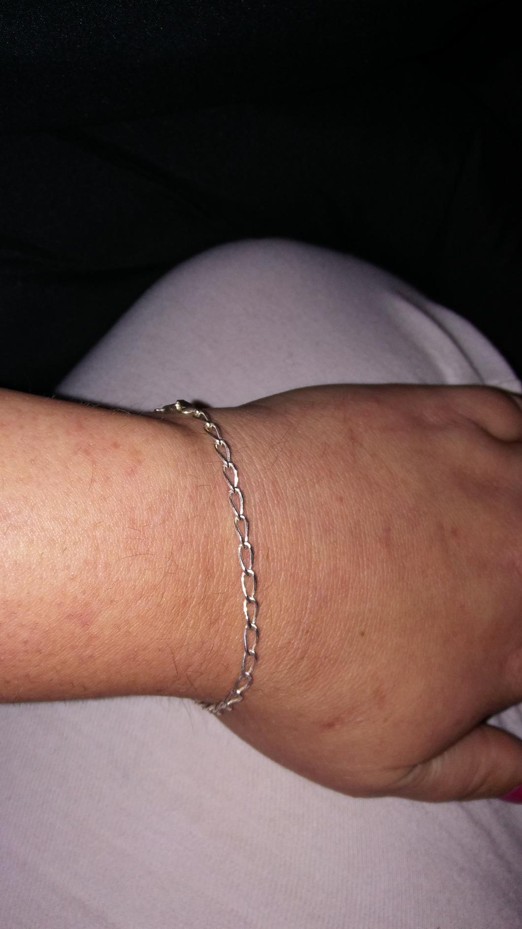 Amberta Women's 925 Sterling Silver Link Chain Bracelet for Charms (Adjustable) customer photo 2