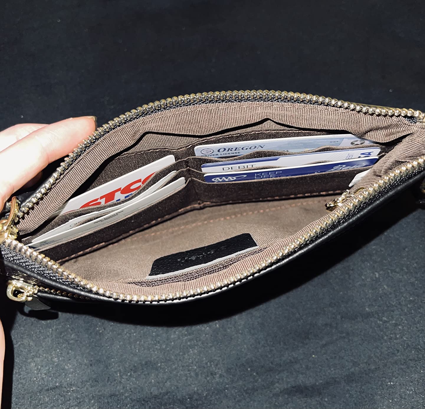 Genuine Leather Wristlet Clutch RFID Blocking Bag Cell Phone Purse customer photo 1